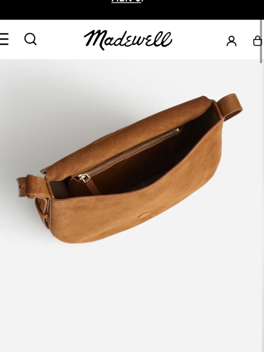 Madewell The Dakota Large Saddle Bag in cognac NEW with tags - Picture 3 of 15